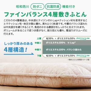 敷布団 シングル 日本製 ファインバランス4層...の詳細画像3