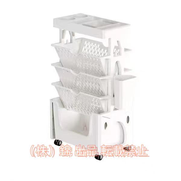 本棚オーガナイザー5段キャスター付き本棚棚キャスター付きデスクサイド本棚錦大容量本棚スリム教科書コミ...