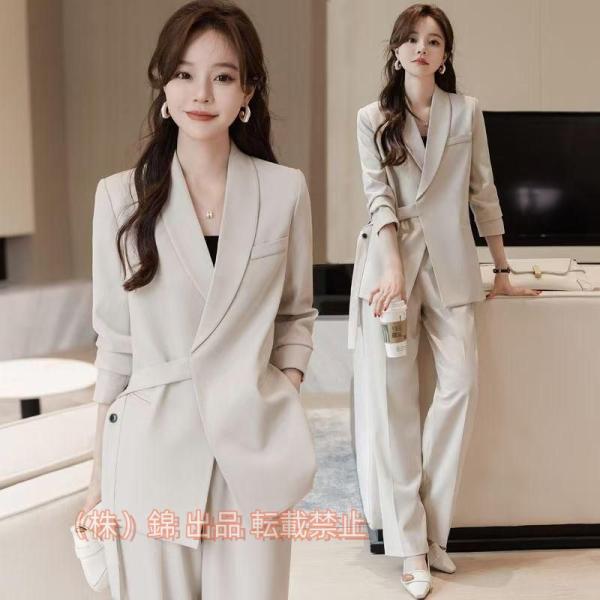 フォーマルスーツ レディース ママ 入園式 就活 2点セット ワイドパンツ 大人 上品 株式会社錦 ...