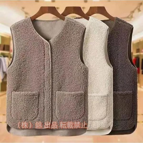 ボアベスト レディース ジャケット アウター チョッキ ファー フリースベスト ジレ 前開き もこも...