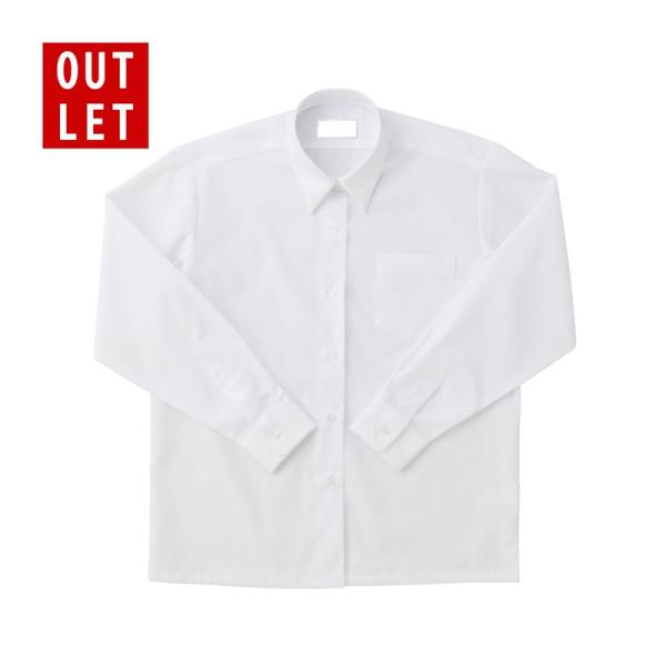 【アウトレット】学生服 スクールシャツ 長袖 シャツ 透け防止 女子 白