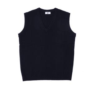 学生服 ベスト 男女兼用 Vネック ウール混紡 ネイビー