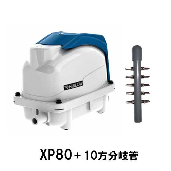 テクノ高槻 エアーポンプ XP-80＋10方分岐管 □ 代引/同梱不可 2点目より400円引