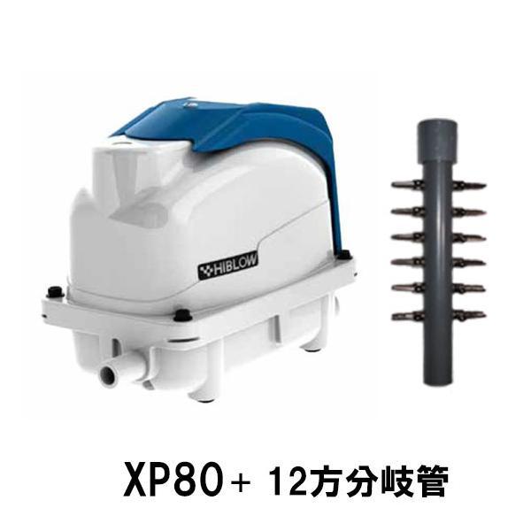 テクノ高槻 エアーポンプ XP-80＋12方分岐管 □ 代引/同梱不可 2点目より400円引