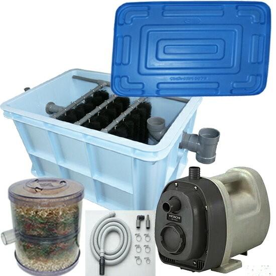 ☆1〜3tの池 ・水槽用濾過槽＋日立ハンディポンプCB-P80X＋HKストレーナー 庭池仕様 蓋付(...