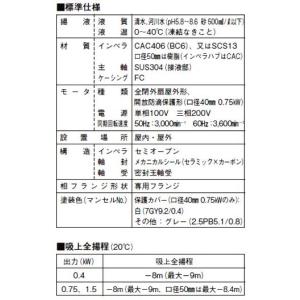 ☆川本 自吸式うず巻ポンプ GSO3-405-...の詳細画像5