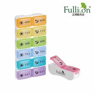 Fullicon 組み立て式七色小型ピルケース（縦型／1日２回）薬ケース 一週間 一日2回 小型ピルケース 携帯用 コンパクト 飲み忘れ防止 持ち運びやすい