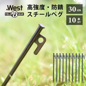 .West(ドットウエスト) ペグ 30cm 10本セット 高張力鋼製 テント用ペグ キャンプ設営用具｜nishiko-shoten