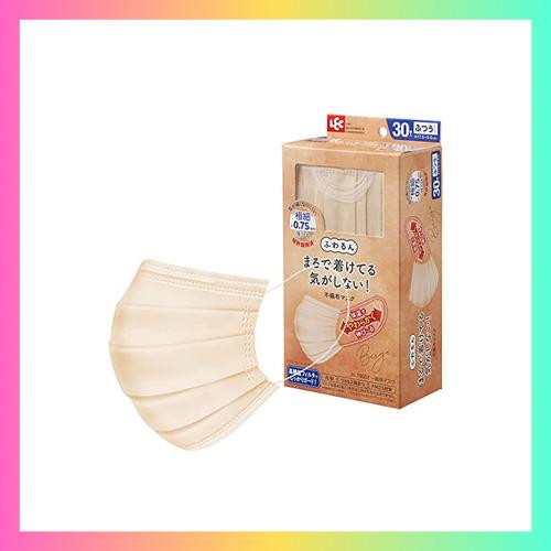 レック 極細耳ひも マスク ふわるん ( ふつうサイズ 30枚入 ) 1箱 ベージュ / 体温でやわ...