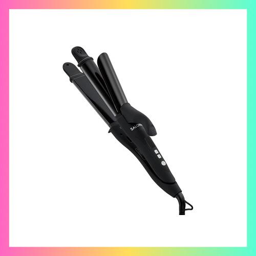 サロニア 2WAY ストレート カール ヘアアイロン コテ 32mm SL-002AB ブラック