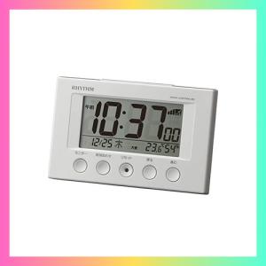 リズム(RHYTHM) 目覚まし時計 電波時計 温度計・湿度計付き フィットウェーブスマート 白 7.7×12×5.4cm 8RZ166SR03