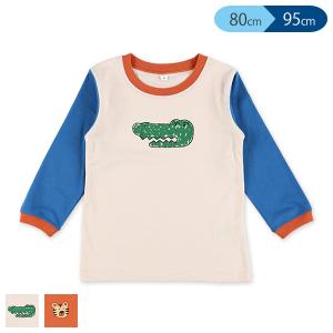 動物フェイスプリント長袖Tシャツ