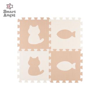 SmartAngel）抗菌くみあわせマット8枚入り（カフェラテ＆ミルク：CAT