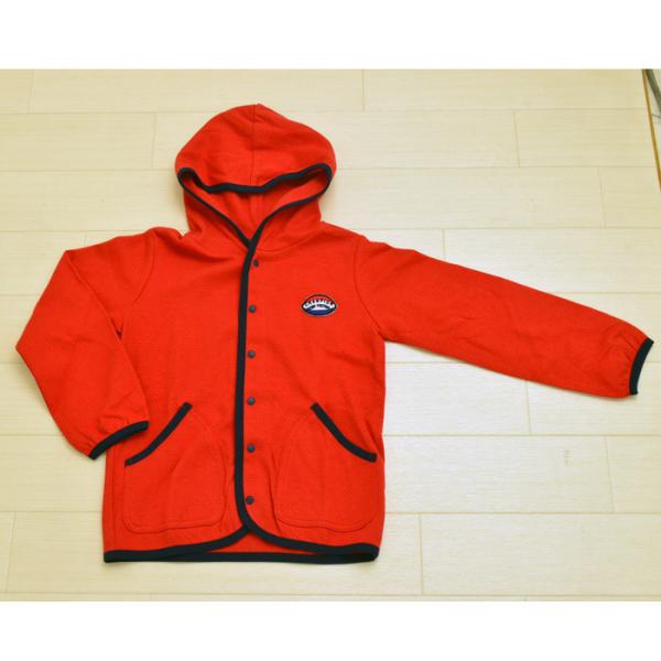BREEZE フード付きカーディガン パーカー レッド 110cm 春夏秋 防虫加工 男女