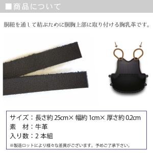 剣道 胴用 胸乳革 2本組 平の詳細画像2