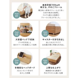ベッド シングル フレーム 収納 大容量 すの...の詳細画像2
