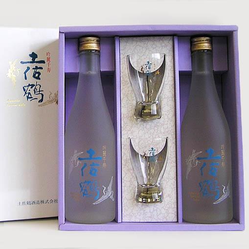 日本酒 高知 土佐鶴酒造 吟醸 吟麗千寿 グラス付 箱入 500ml 2本 セット ギフト 贈答 中...