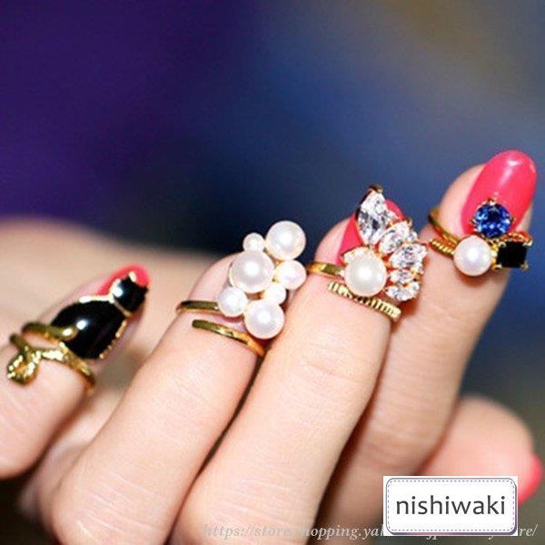 ネイルリング チップリング 指輪 ネイルチップ 指先 爪先 アクセサリー ネイルアート ネイルパーツ...