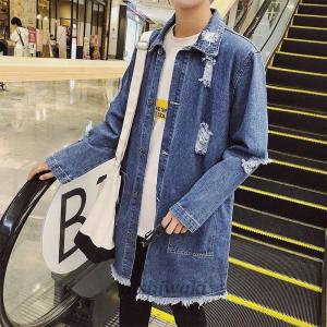 ショップコート メンズ ステンカラー ロング デニムコート トップス 春新作 アウター ジャケット トレンチコート スプリングコート ダメージ加工 カジュアル Man 0118bqlb1327 西脇通販 通販 Yahoo ショッピング