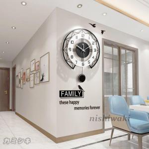 壁掛け時計 3サイズ 振り子クロック 丸 ナチュラル