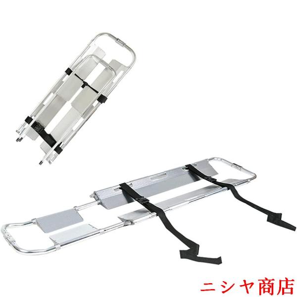 ポータブルストレッチャー、折りたたみ式アルミニウムスクープストレッチャー緊急ポータブル調節可能な長さ...