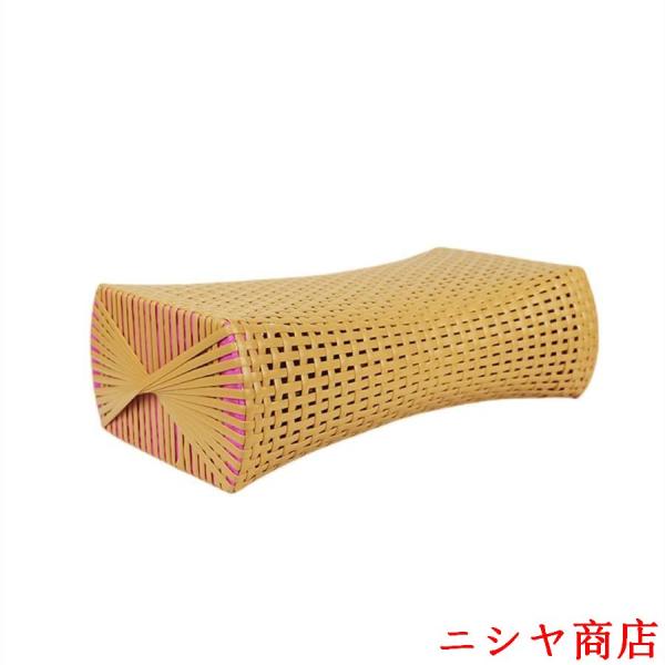 寝具 籐風 ピロー 通気性 蒸れない 軽い 丈夫 手編み 籐枕竹サウナ枕PE籐中空枕頸部枕涼しい枕 ...