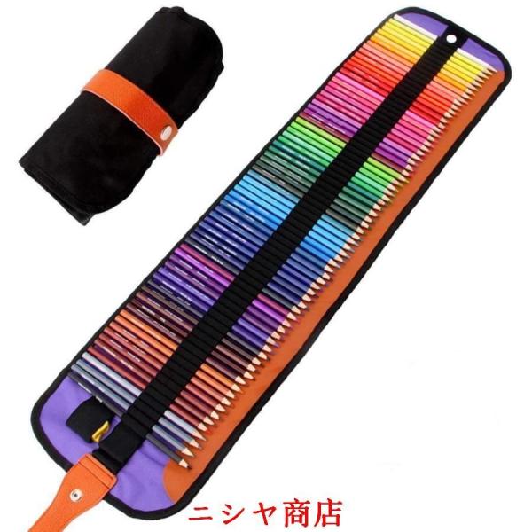 色鉛筆 72色 油性色鉛筆 画材セット ロールケース入り 塗り絵 お絵描き プレゼント用 子供、学生...