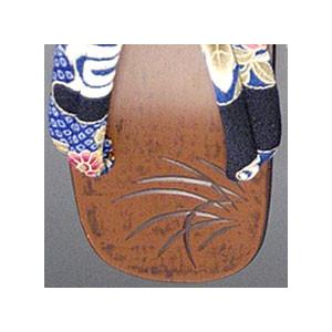 ちりめん花緒 茶塗り浴衣下駄 小判形 ポイント10倍の詳細画像2