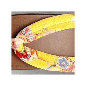 ちりめん花緒 茶塗り浴衣下駄 小判形 ポイント10倍の詳細画像3