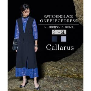 Callarus パーティードレス ワンピース ドレス ロングドレス 結婚式 お呼ばれ フォーマルドレス 大きいサイズ S-5L 送料無料 レース切 ニッセン pd0｜nissen7days