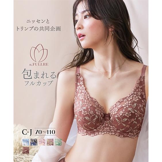 ブラジャー ワイヤー入り レディース 編レース フルカップ 小花柄 日本製 ( トリンプ ) C70...