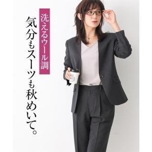 スーツ レディース ビジネス パンツ 洗える ストレッチ