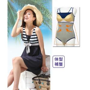水着 レディース ボディ補整 ワンピース S/M ニッセン nissen