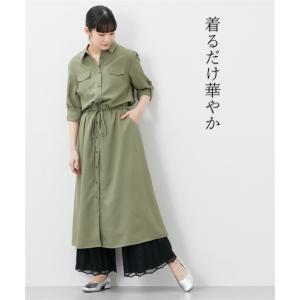 ランジェリー レディース 裾 レース ロング ...の詳細画像1
