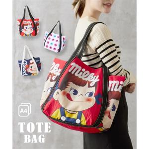 不二家（FUJIYA） 公式 トートバッグ ペコちゃん ポコちゃん チェック