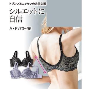 ブラジャー ワイヤー入り レディース 脇高背中すっきり総 レース ( トリンプ ) A70〜F80 ニッセン nissen