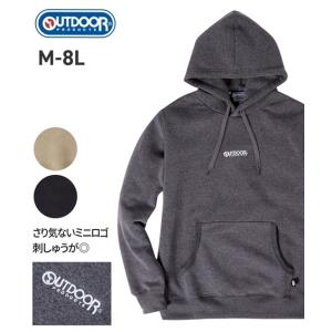 OUTDOOR パーカー メンズ アウトドアプロダクツ 裏起毛 ミニロゴ 長袖 プルパーカー 冬 3L/4L/5L ニッセン