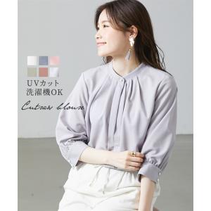 Tシャツ カットソー レディース ONにもOFFにも スタンドカラー ブラウス 洗濯機可 M/L/LL ニッセン nissen