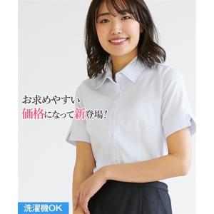 事務服 ブラウス レディース 制服 パウダーサテン レギュラー 半袖 シャツ 消臭 抗菌タグ付き S/M/L ニッセン nissen