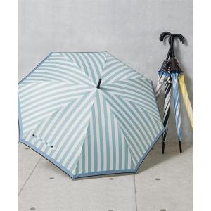 傘 レディース 裾配色 ストライプ 雨傘 ニッセン nissen