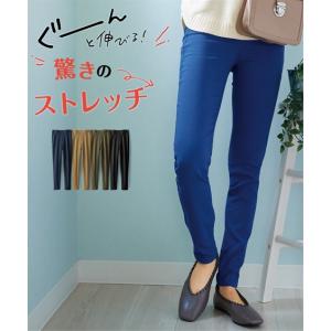 パンツ スキニー スリム レディース 美脚見え ストレッチ レギンス 股下70cm S/M/L/LL ニッセン nissen｜ニッセン Yahoo!店