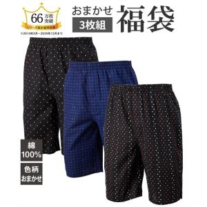 福袋 2026 トランクス 大きいサイズ メンズ おまかせ 綿100％ 前ボタン開き プリント ロング 3枚組 3L〜10L ニッセン nissen