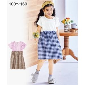 ワンピース キッズ 女の子 フリル付ドッキング 子供服 ジュニア服 身長140 150 160cm ニッセン Nissen Zzy4322b1016 ニッセン Yahoo 店 通販 Yahoo ショッピング