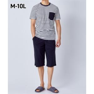 パジャマ メンズ 接触冷感 パイル ルームウェア 上下セット 夏 M/L/LL ニッセン nissen｜ニッセン Yahoo!店