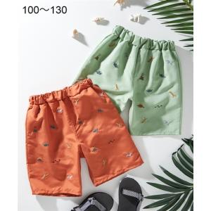 水着 キッズ 男の子 恐竜 刺しゅう サーフ パンツ 身長100/110/120/130cm