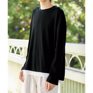 Tシャツ カットソー メンズ ダブルフェイスフェイクレイヤード 長袖 3L〜10L ニッセン nissen｜nissenzai