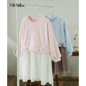 ワンピース キッズ あったかボアドッキング 女の子 子供服