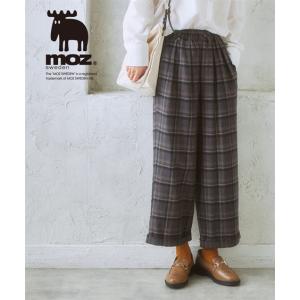 パンツ ワイド レディース moz モズ チェックワイド S/M/L/LL ニッセン nissen｜nissenzai