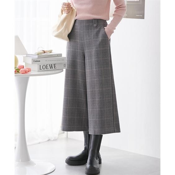 パンツ ワイド レディース 両面起毛 タブ付ワイド S/M/L ニッセン nissen