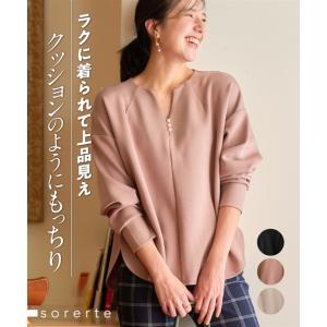 Tシャツ カットソー 大きいサイズ レディース ダンボール ニット キーネック プルオーバー 冬 6L/8L/10L ニッセン nissen｜nissenzai